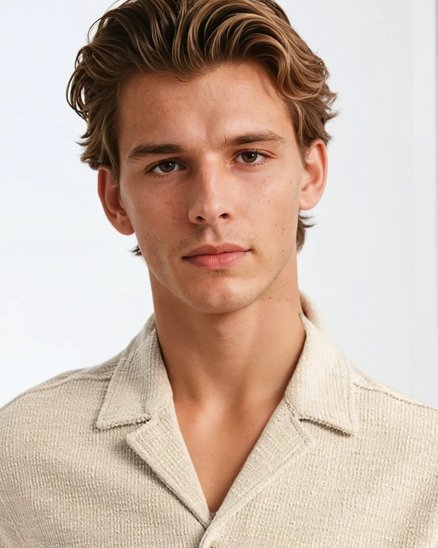 Beige Vaffel Skjorte