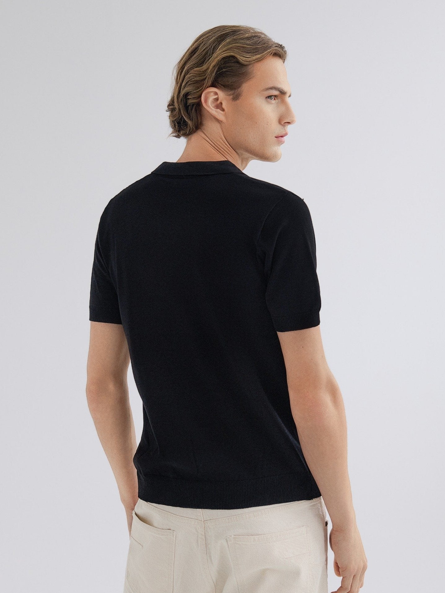 Løsningsløs Polo T-shirt – Sort