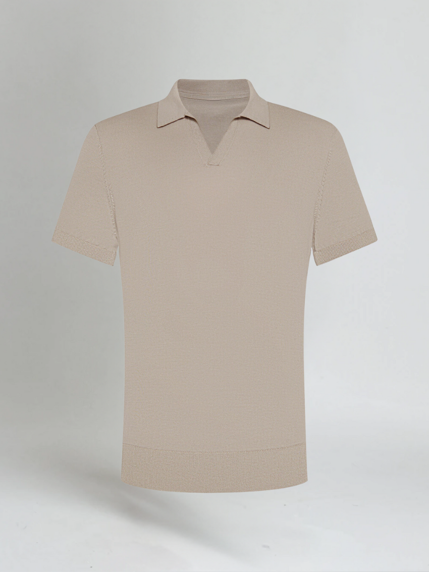 Knappesløs Polo - Taupe