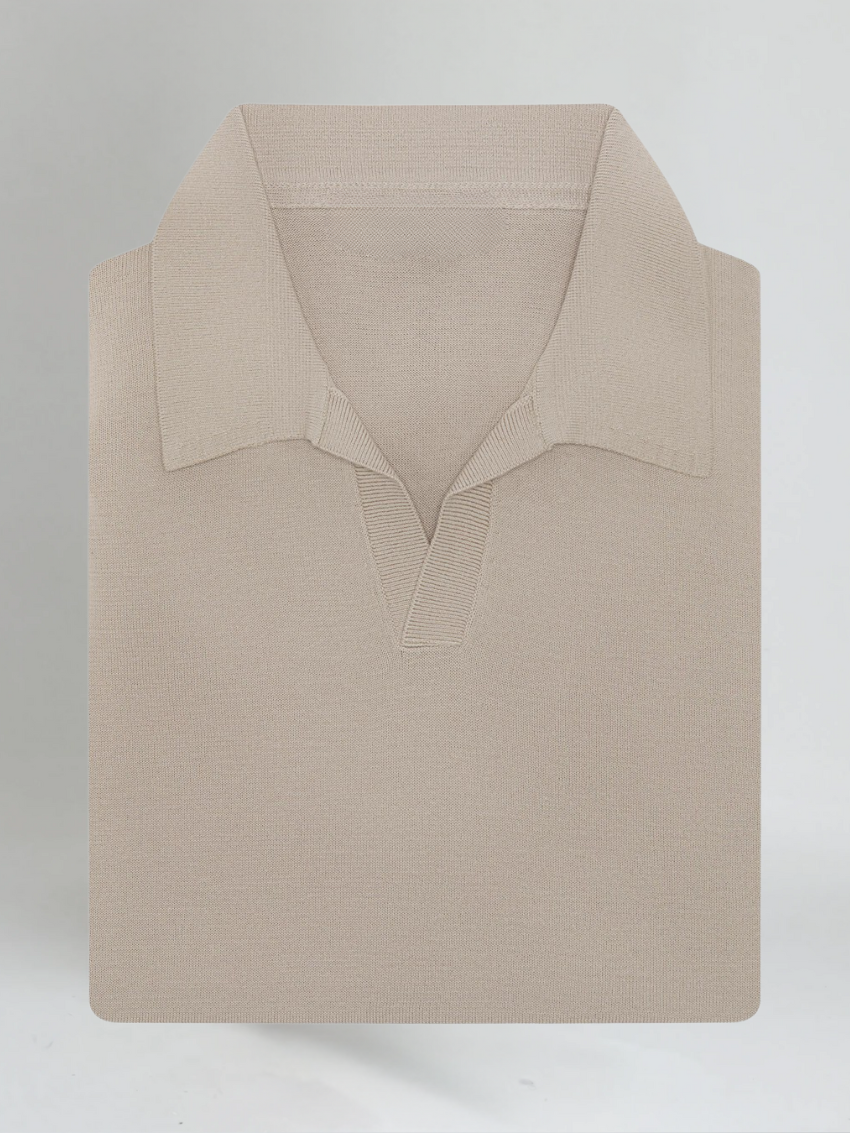 Knappesløs Polo - Taupe