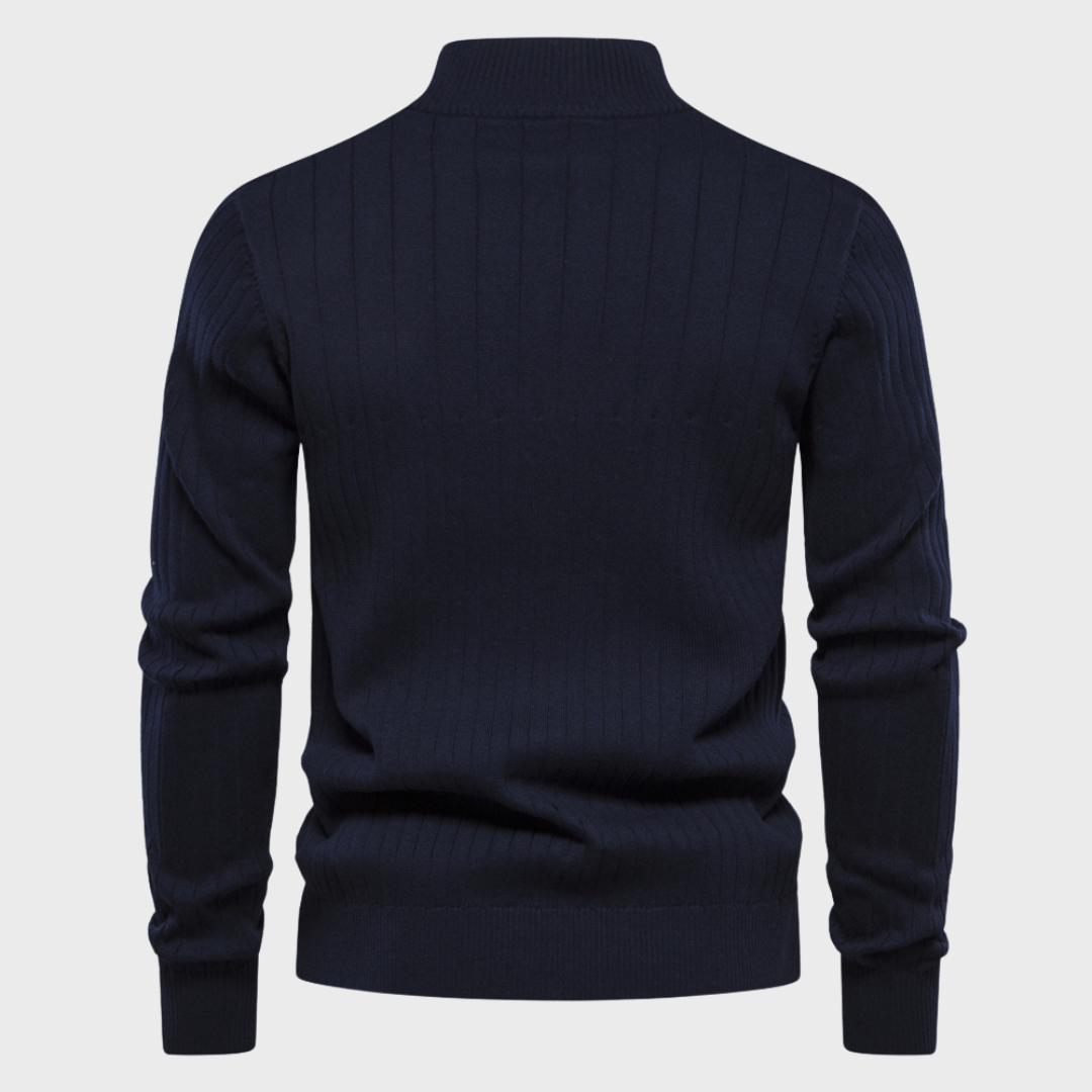 Halv-zip sweater til mænd
