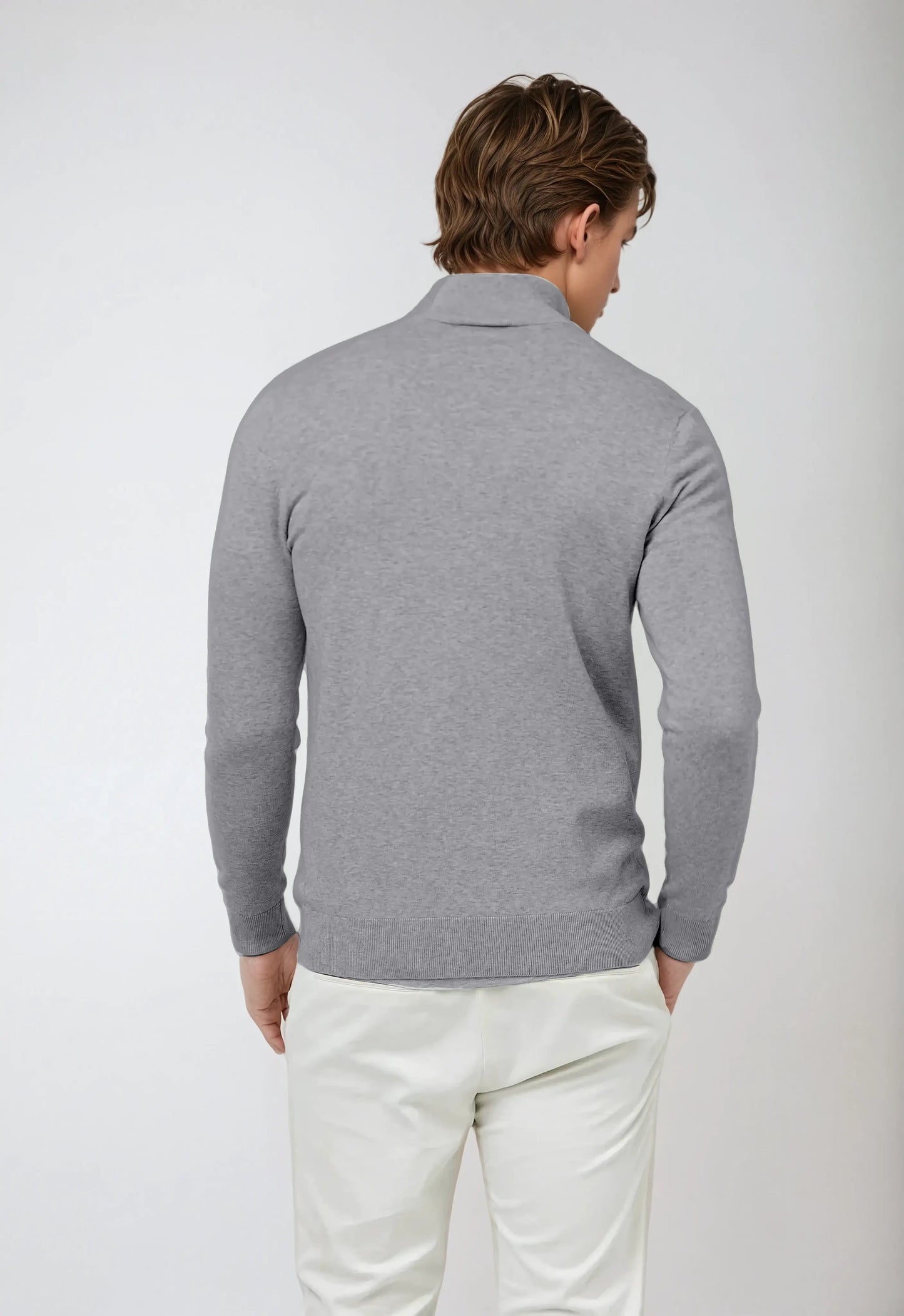 Halv-zip sweater – Mørkegrå