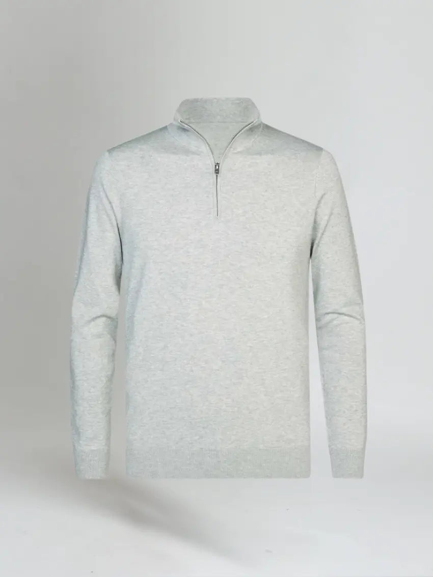 Halv-zip sweater – Lysegrå