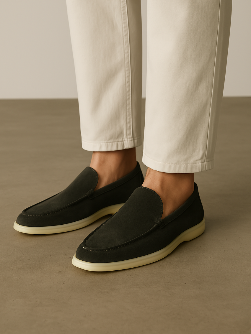 Velours loafers – Mørkegrøn
