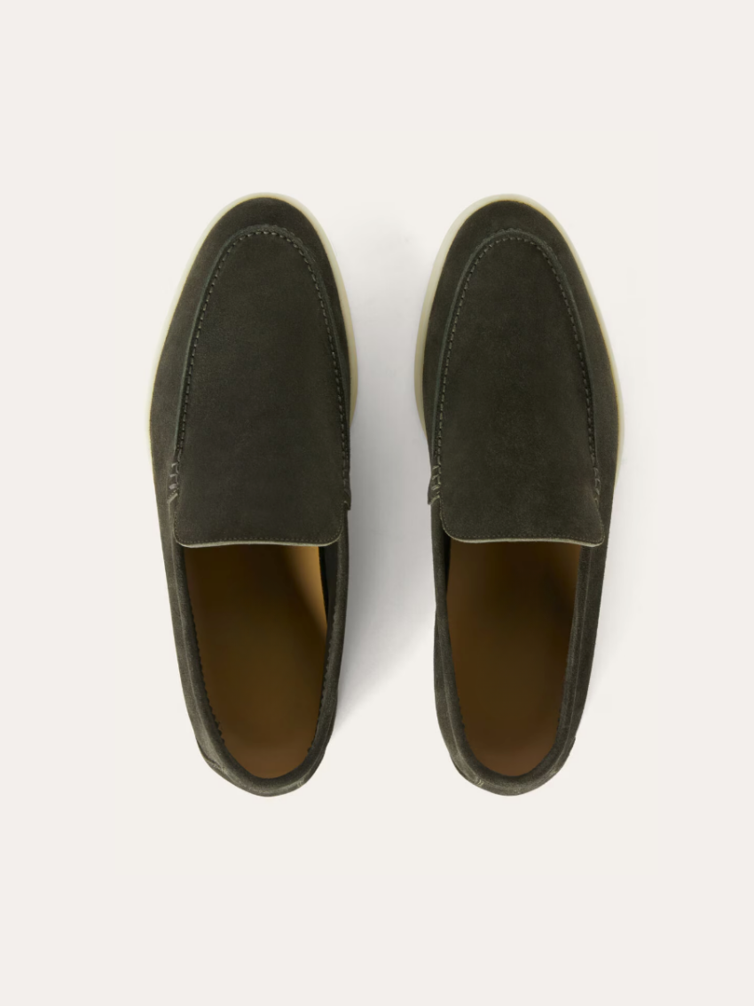 Velours loafers – Mørkegrøn