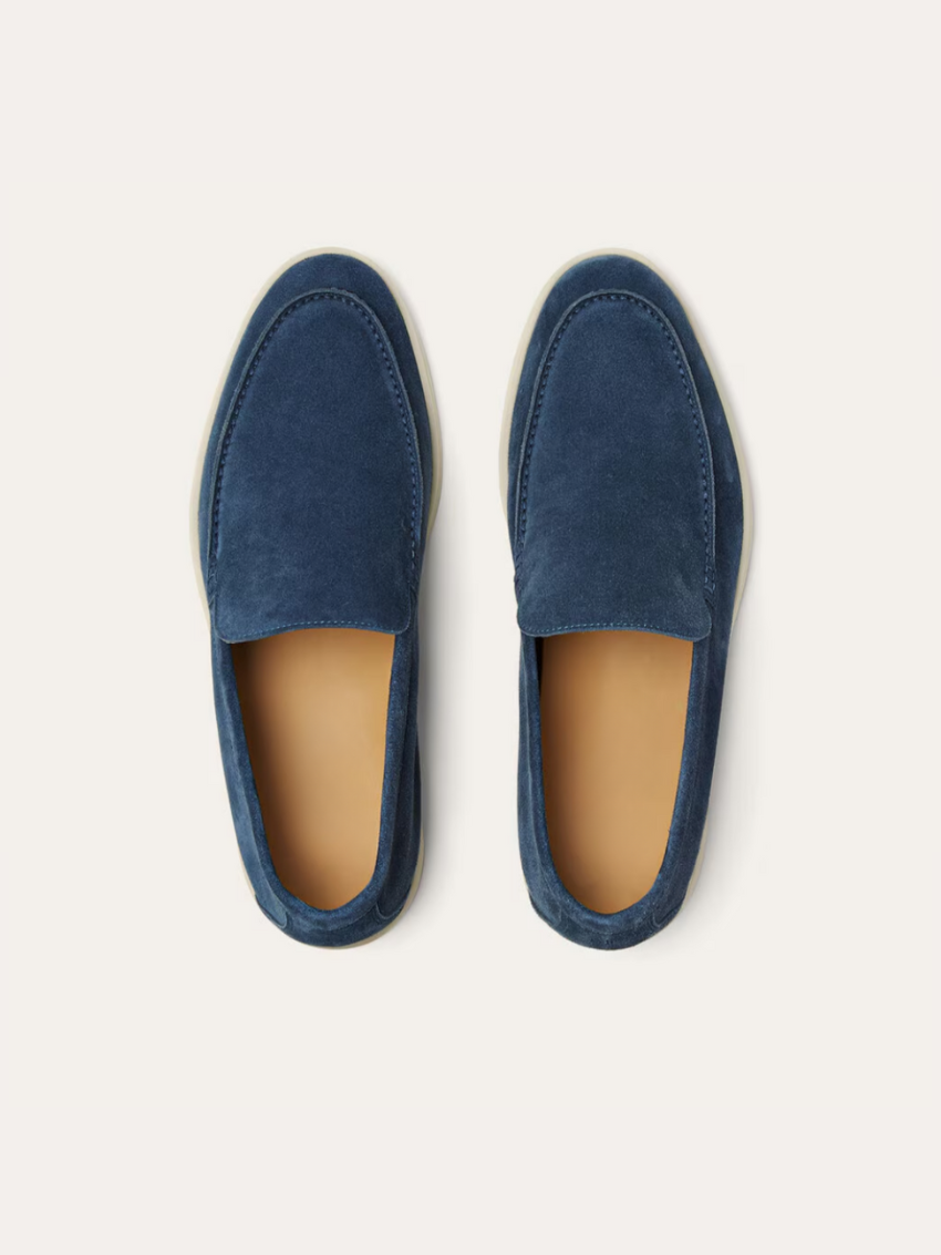 Velours Loafers – Dybt Blå
