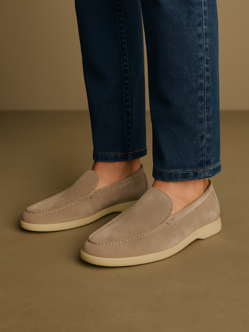 Læder loafers – Sand beige