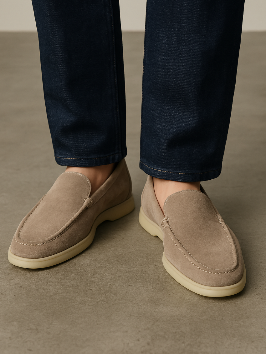 Læder loafers – Sand beige