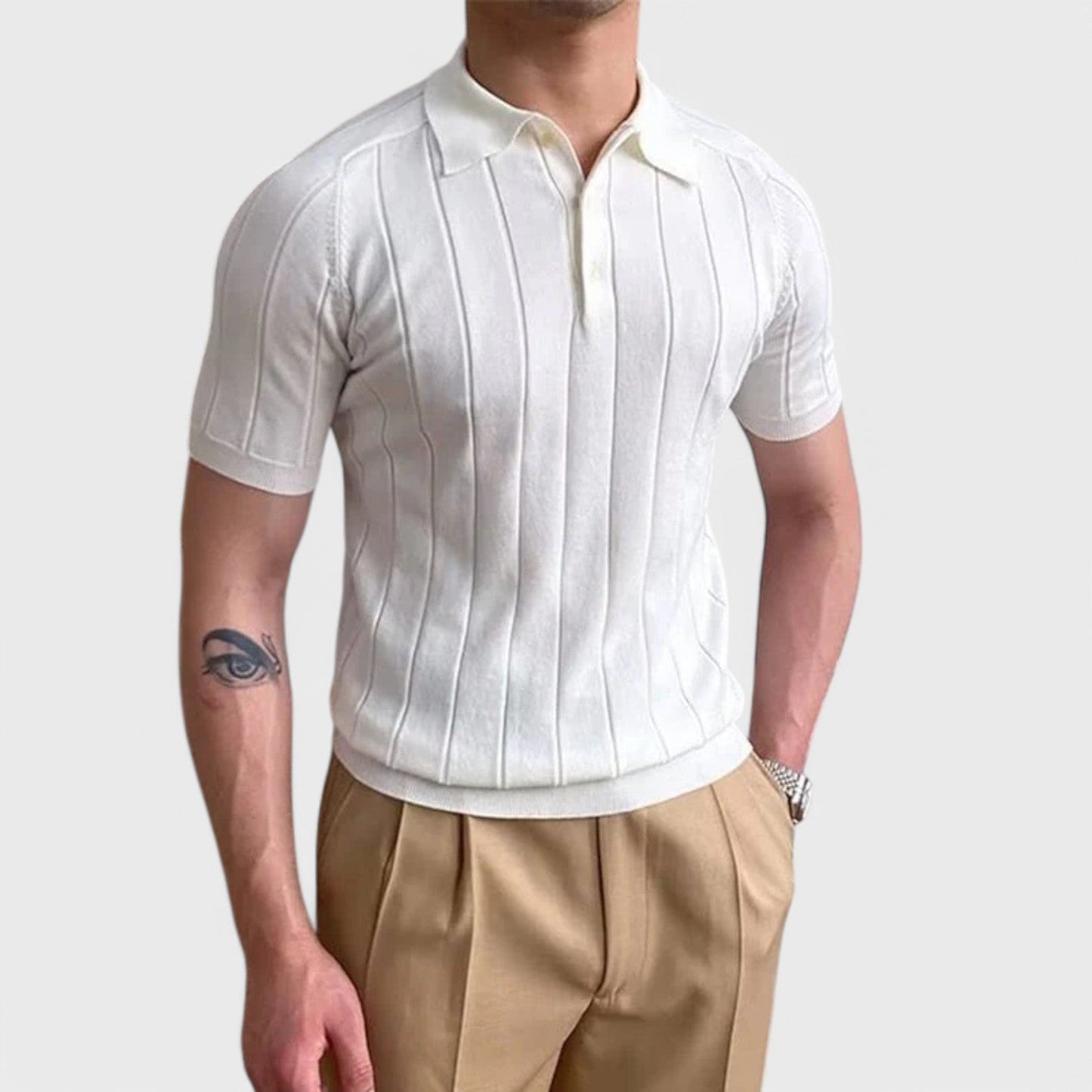 T-shirt med knapper til mænd