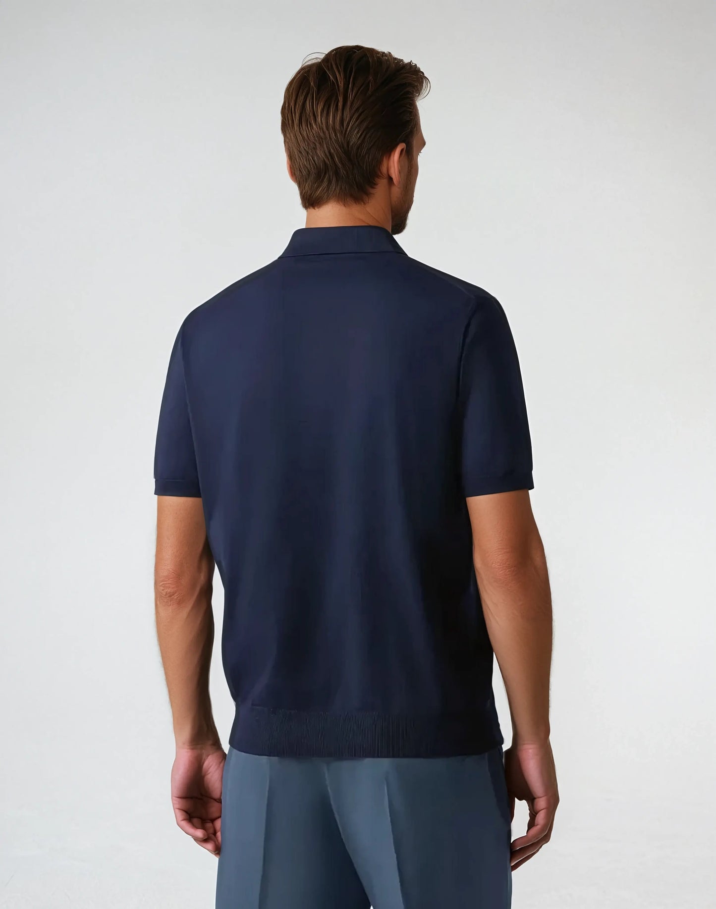 Zip Polo – Navy Blå