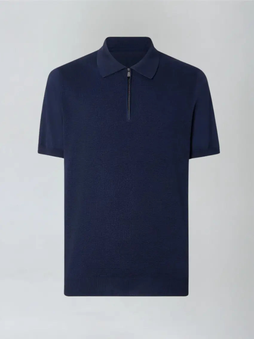 Zip Polo – Navy Blå