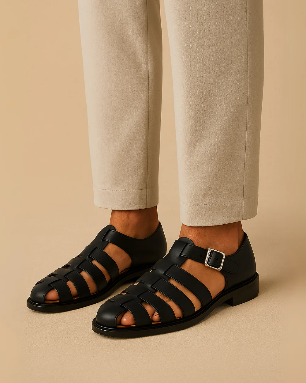 Tommy | Lukket tå sandal med strop