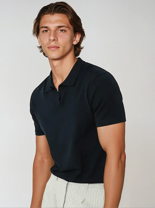 Løsningsløs Polo T-shirt – Sort