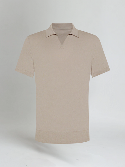 Knappesløs Polo - Taupe