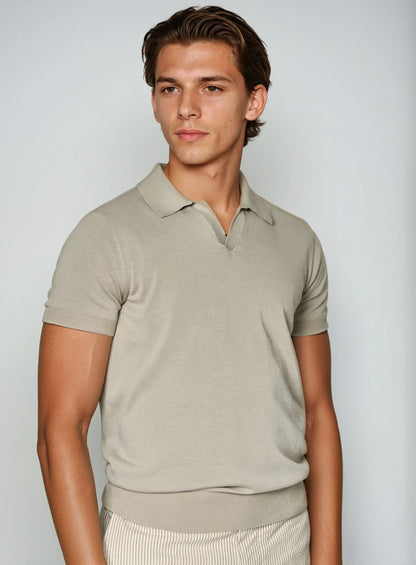 Knappesløs Polo - Taupe