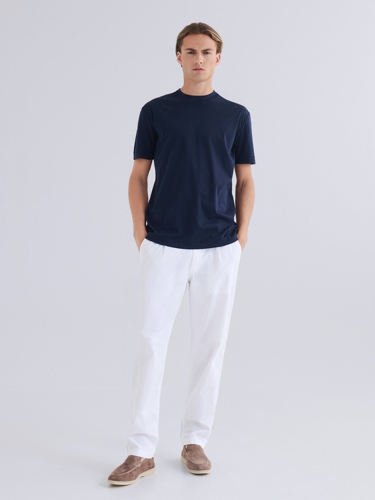 Bomuld T-shirt – Navy Blå