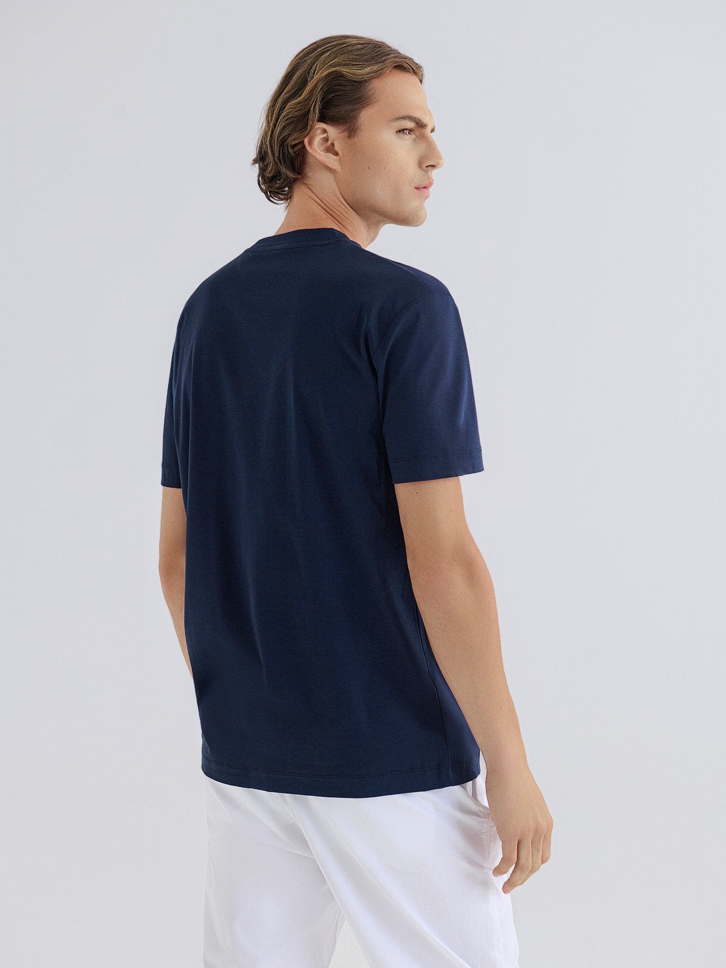Bomuld T-shirt – Navy Blå