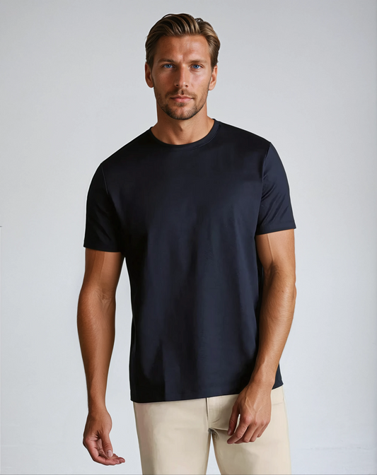 Bomuld T-shirt – Navy Blå