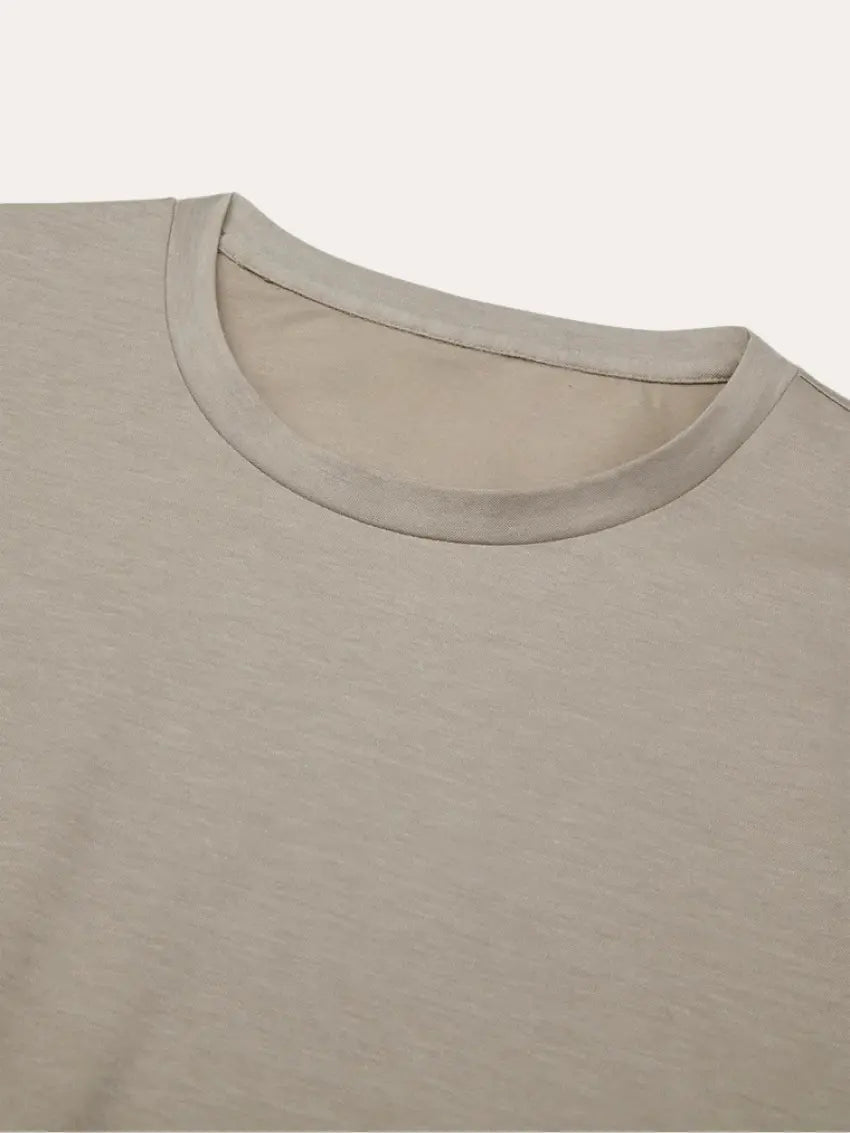Bomulds-T-shirt – Taupe