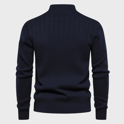 Halv-zip sweater til mænd