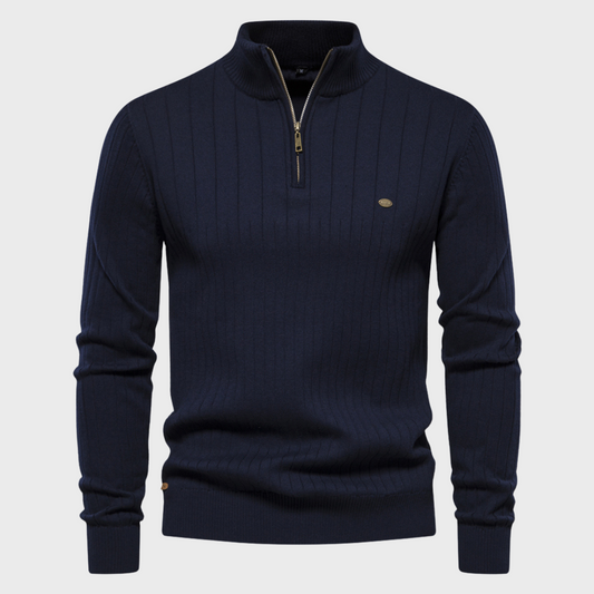 Halv-zip sweater til mænd