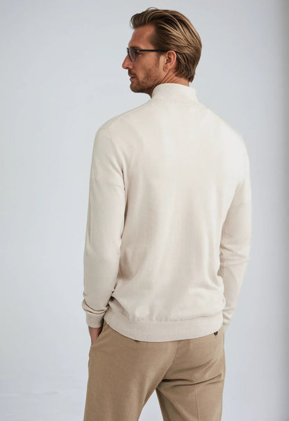 Halv-zip sweater – Beige