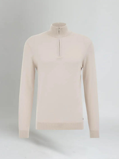 Halv-zip sweater – Beige