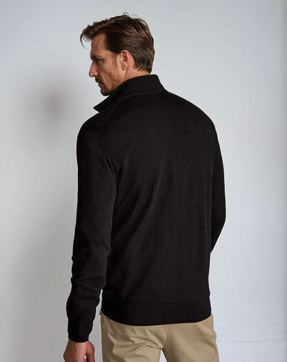 Halv-zip sweater – sort