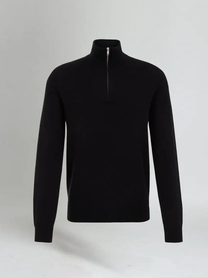 Halv-zip sweater – sort