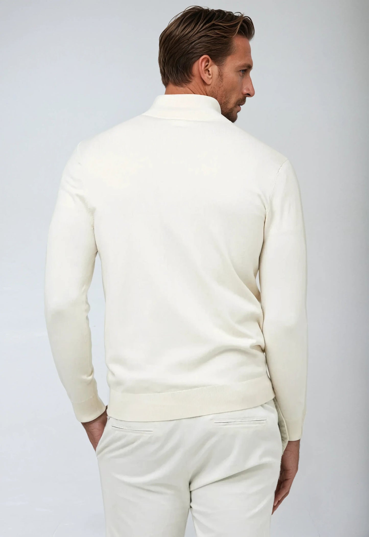 Essential Half Zip Sweater - Hvid