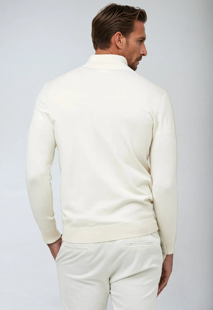 Essential Half Zip Sweater - Hvid