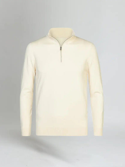 Essential Half Zip Sweater - Hvid