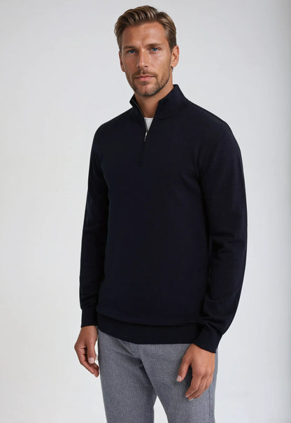 Halv-zip sweatshirt – Navy
