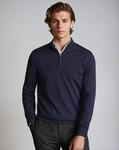 Halv-zip sweatshirt – Navy