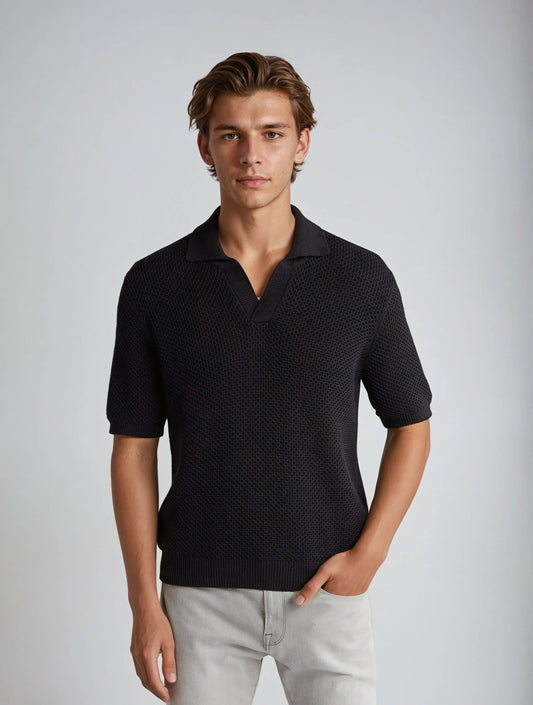 Open-Knit Polo til Herre