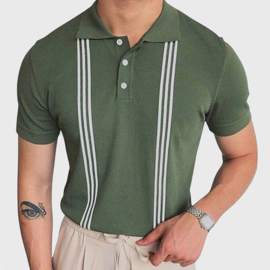Stripete polo T-shirt til mænd