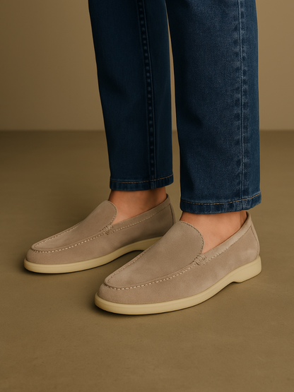Læder loafers – Sand beige