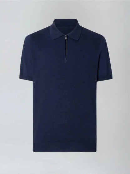 Zip Polo – Navy Blå
