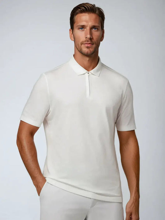 Zip Polo – Hvid